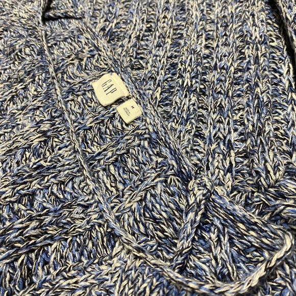 Gap Crewneck Sweater Women’s M Marbled Blue Open Knit Casual Long Sleeve Top - Picture 9 of 12